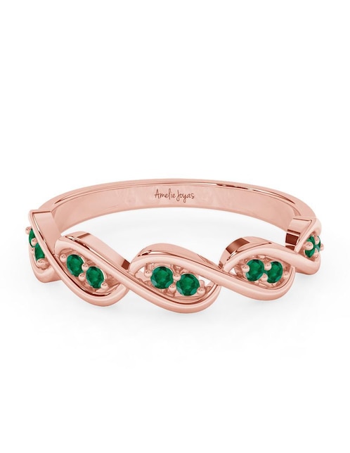 Anillo 10 k de oro esmeralda pulido 1