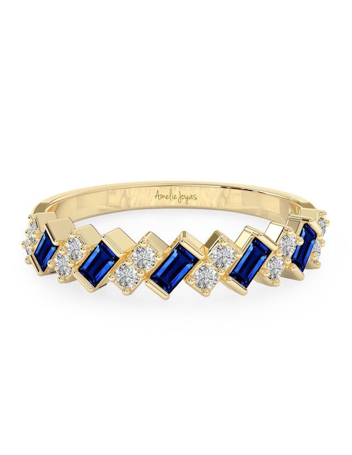 Anillo rectangular 10 k de oro pulido 1