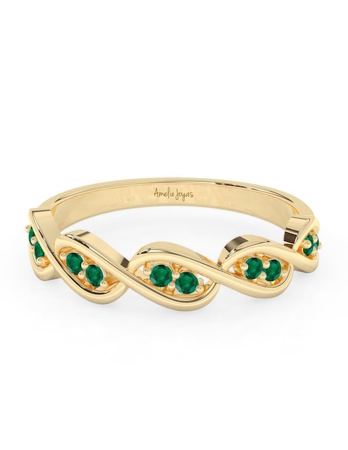 Anillo "de (si aplica)" redondo amelie joyas sin coleccion no aplica 10 k "de" oro esmeralda pulido