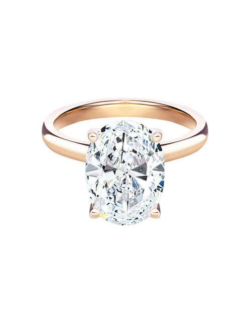 Anillo ovalado Gladkova Joyería 14 k de oro moissanita