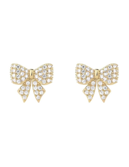 Aretes de moño Mink de plata P 925 con acabado brillante circonita