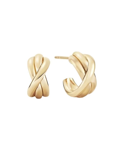 Aretes Mink de plata P 925 con acabado chapa de oro