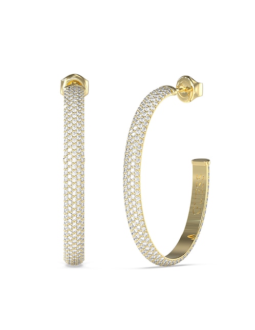 Aretes de aro Essenza con acabado pavé circonita 1