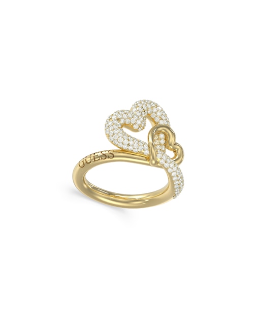 Anillo de corazón Guess Love Bites circonita pavé