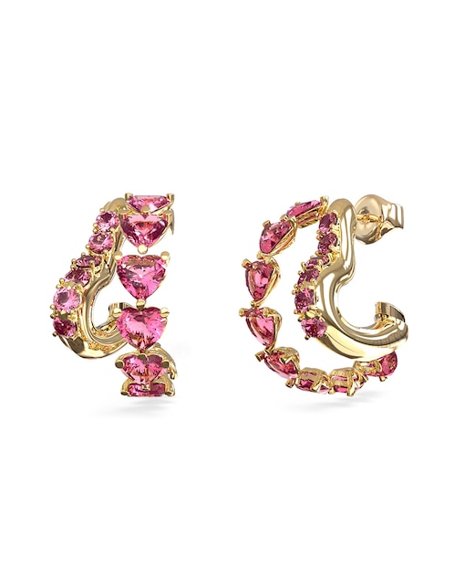 Aretes cortos de corazón Beloved con acabado brillante circonita 1
