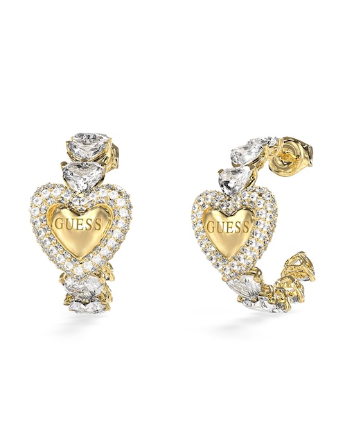 Aretes cortos de corazón Beloved con acabado pavé circonita 1