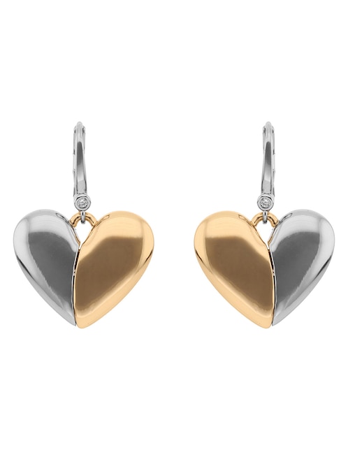 Aretes cortos de corazón con acabado pavé 1