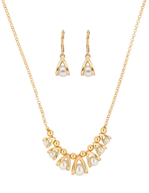 Aretes y collar perla 1