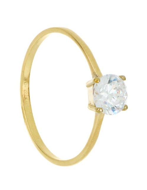 Anillo Horoz 10 k de oro zirconia pulido