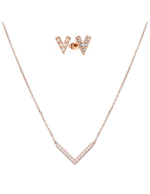 Set de collar y aretes Enso Rose Essence zirconia