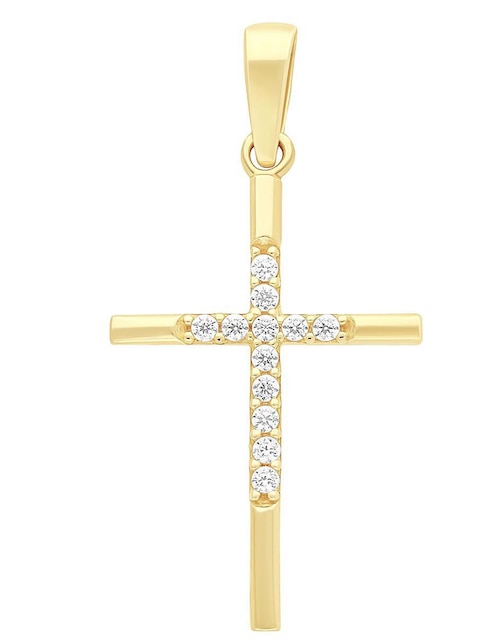 Dije de cruz Horoz de oro 10 K zirconia