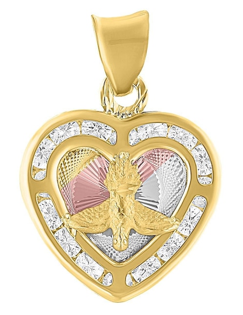 Dije de corazón Horoz de oro 10 K zirconia