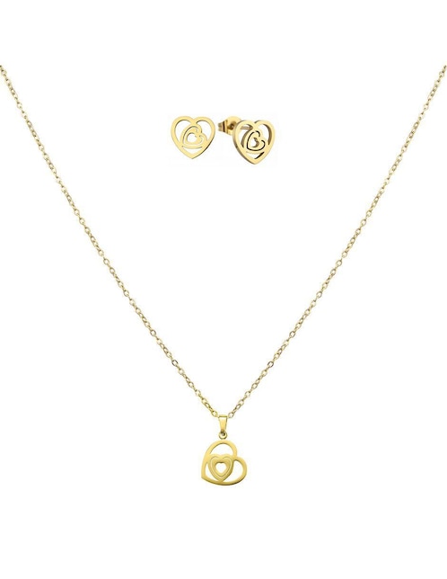 Set de collar y aretes Enso Golden heart