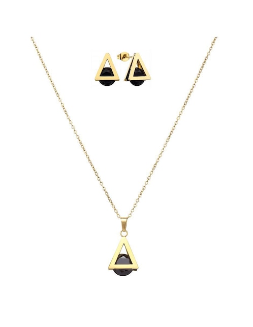 Set de collar y aretes Enso Modern edge cristal