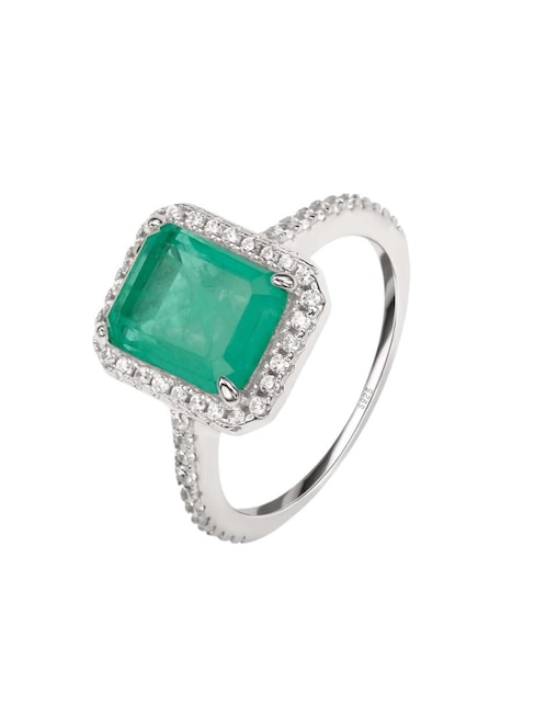 Anillo con gema rectangular Natalia Bojalil Luxury P 925 de plata zirconia pavé
