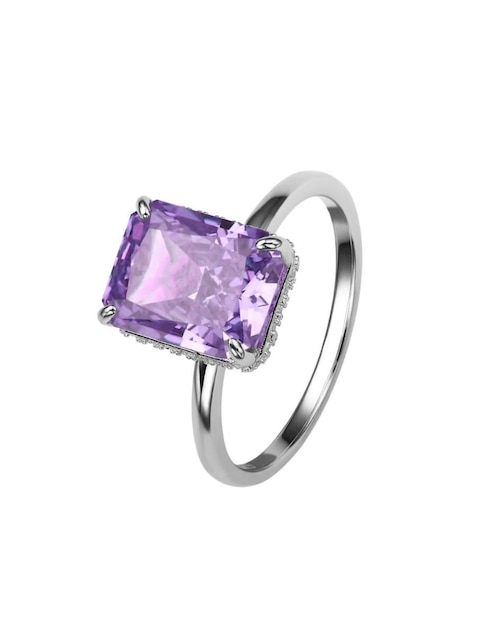 Anillo con gema rectangular Natalia Bojalil Luxury P 925 de plata zirconia pulido