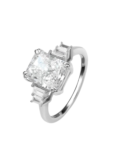 Anillo con gema rectangular Natalia Bojalil Luxury P 925 de plata zirconia pulido