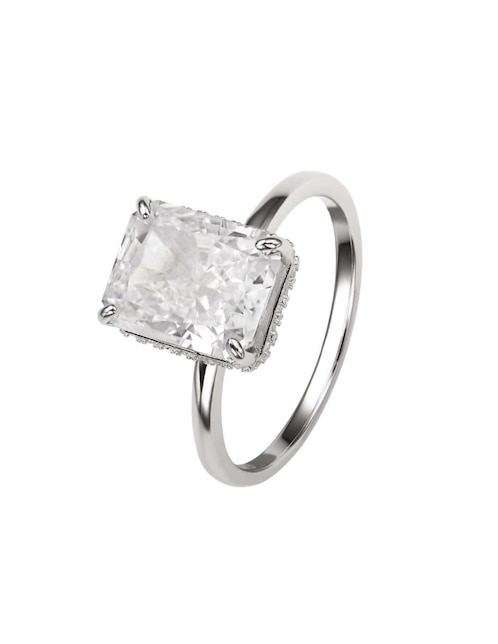 Anillo con gema rectangular Natalia Bojalil Luxury P 925 de plata zirconia pulido