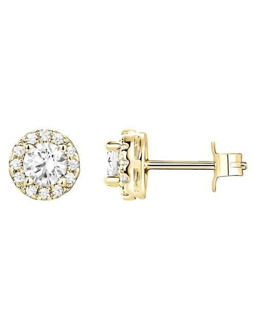 Broqueles de flor Mink de plata P 925 con acabado chapa de oro circonita