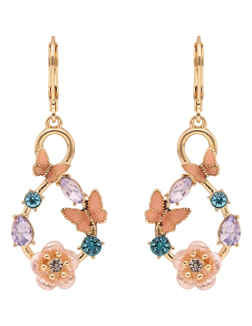 Aretes largos de gota con acabado brillante 1