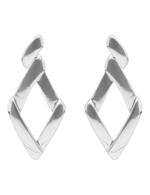 Aretes de rombo Silver Shapes con acabado pulido 1