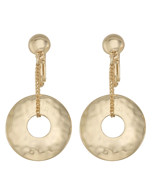 Aretes largos circulares con acabado brillante 1