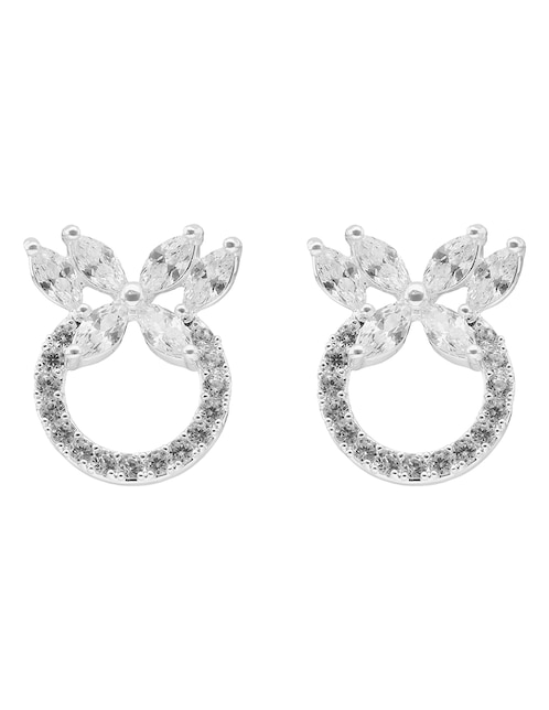 Aretes cortos de mariposa Social Cz Ears con acabado pulido 1