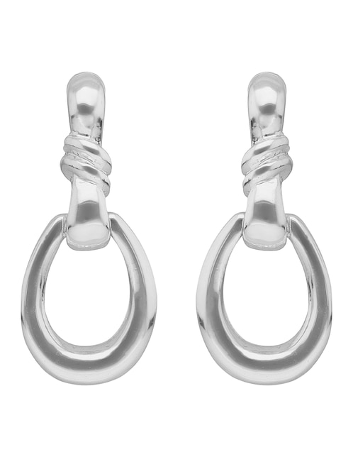 Aretes cortos de gota con acabado pulido 1