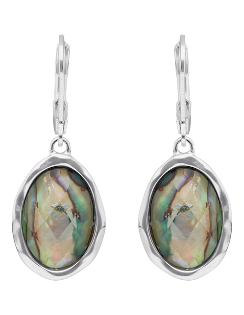 Aretes cortos ovalados Ocean Abalone con acabado pulido 1