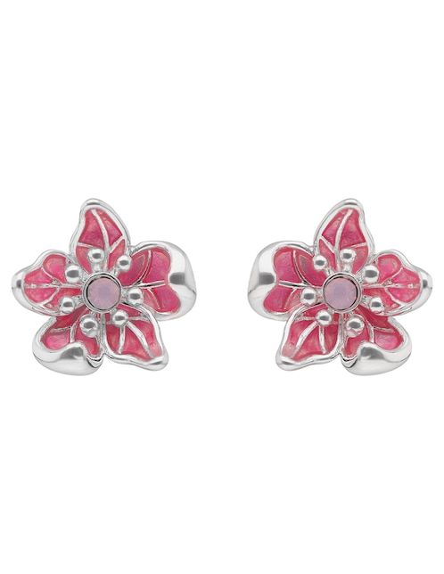Aretes cortos de flor Flower Key Item Ears con acabado pulido 1