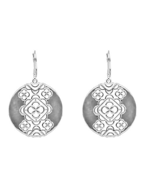 Aretes largos Silver Coins con acabado pulido 1