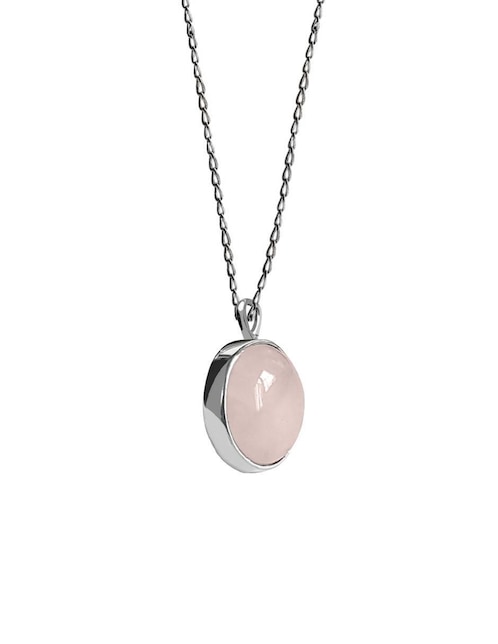 Dije circular Enrique Garcia cuarzo rosado de plata P 925