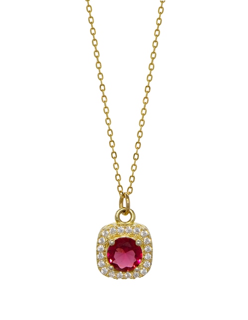 Collar con dije cuadrado de plata P 925 1