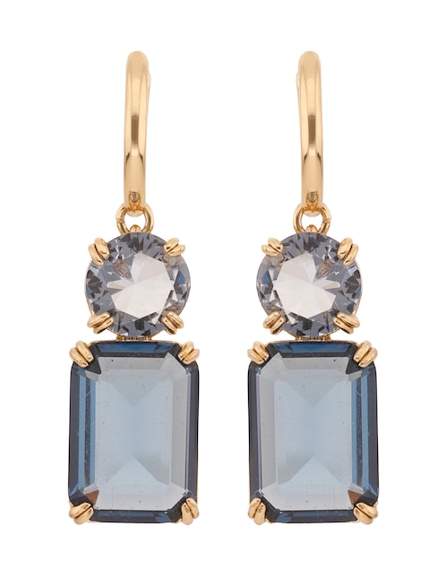 Aretes cortos rectangulares Marjorie con acabado brillante 1