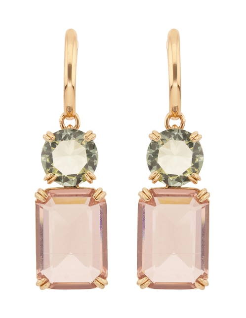 Aretes cortos rectangulares Marjorie con acabado brillante 1