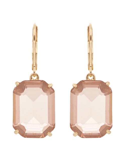 Aretes cortos rectangulares Marjorie con acabado brillante 1
