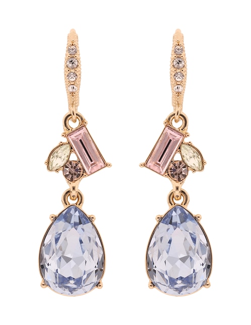 Aretes largos de gota Rhinestone Rainbow con acabado brillante 1
