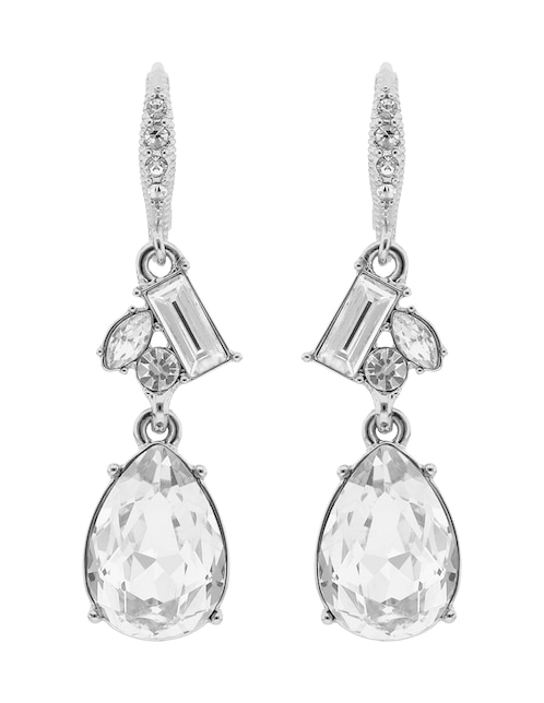 Aretes largos de gota Rhinestone Rainbow con acabado brillante 1