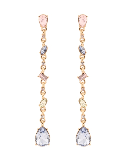 Aretes largos Rhinestone Rainbow con acabado brillante 1