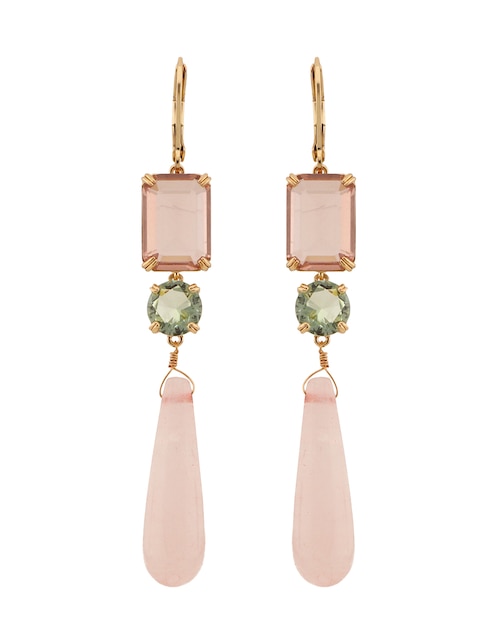 Aretes largos de gota Marjorie con acabado brillante 1