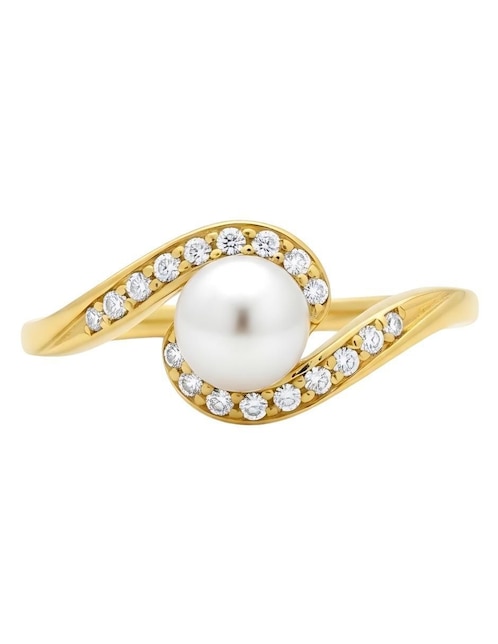 Anillo Zvezda Aurore circonita con acabado baño de oro 18 k