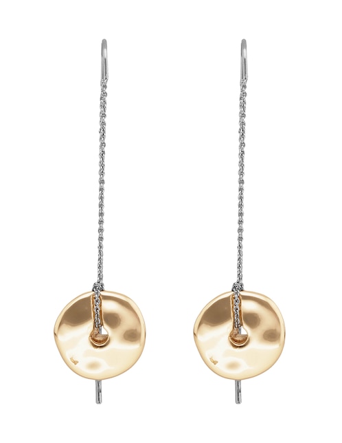 Aretes largos Tritone Organic Discs con acabado pulido 1