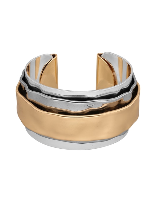 Pulsera Nine West Tritone Organic Discs acabado pulido