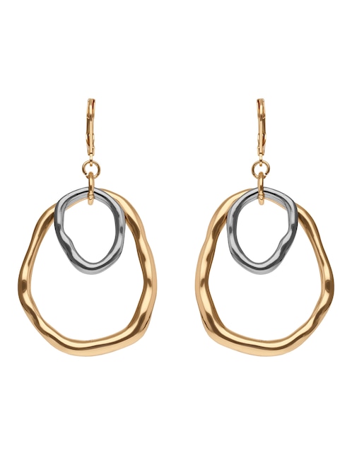Aretes largos circulares Tritone Organic Discs con acabado pulido 1