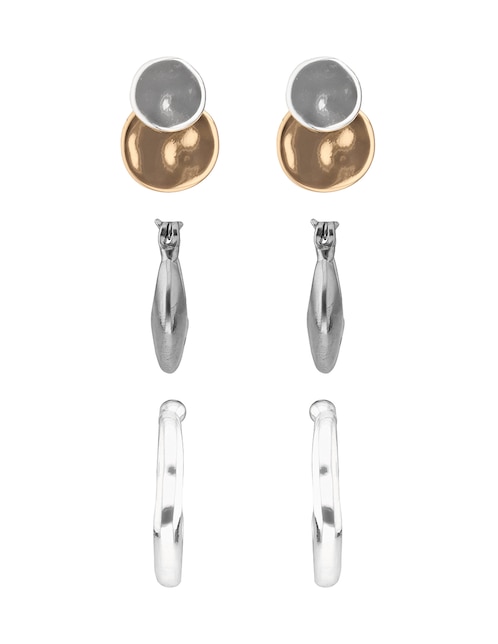 Set de aretes Tritone Organic Discs con acabado pulido 1