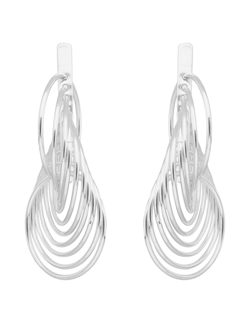 Aretes largos Silver Rings & Fringe con acabado pulido 1