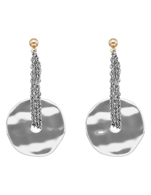 Aretes largos circulares Tritone Organic Discs con acabado pulido 1