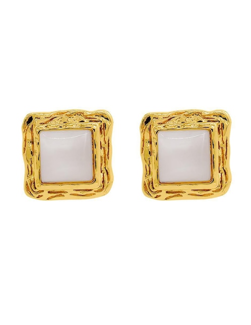 Aretes cuadrados Oro Angelus con acabado pulido