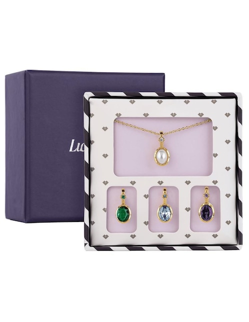 Set collar Luckyly Alea 14 K zirconia cúbica
