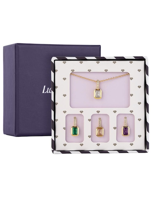 Set collar Luckyly Alea 14 K zirconia cúbica